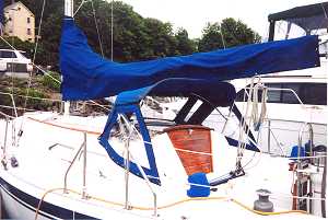 Blue dodger & mainsail cover